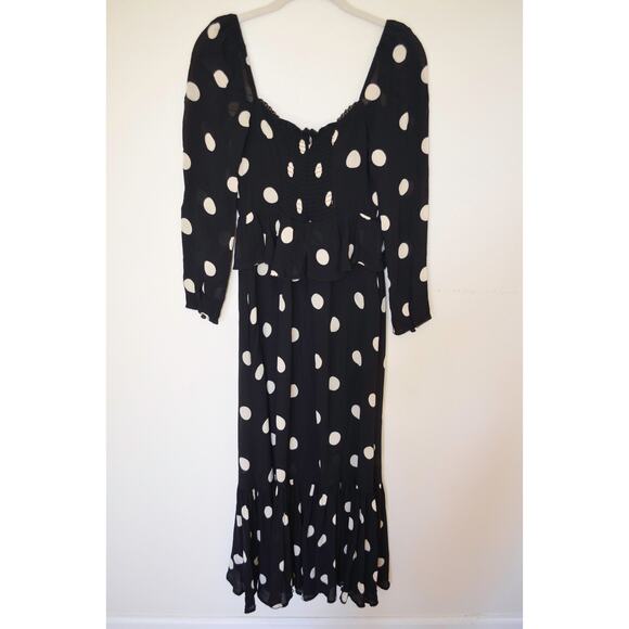 Reformation Zandra Midi Dress Polka Dot Size 4 - Picture 8 of 9